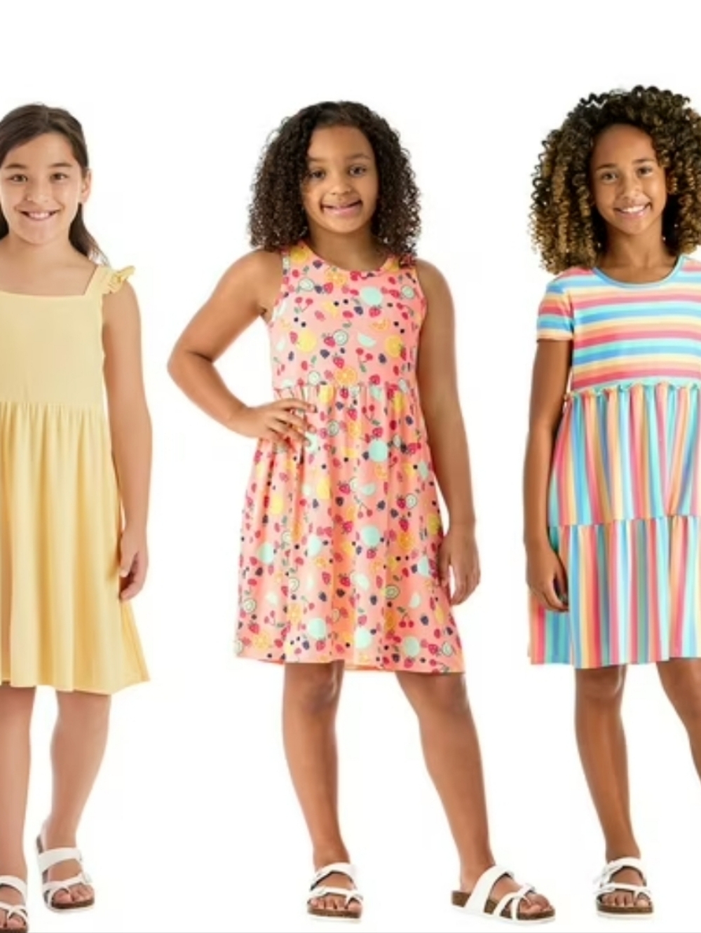 Members Mark Summer Dress Little Girls L 10/12 Colorful Stripes